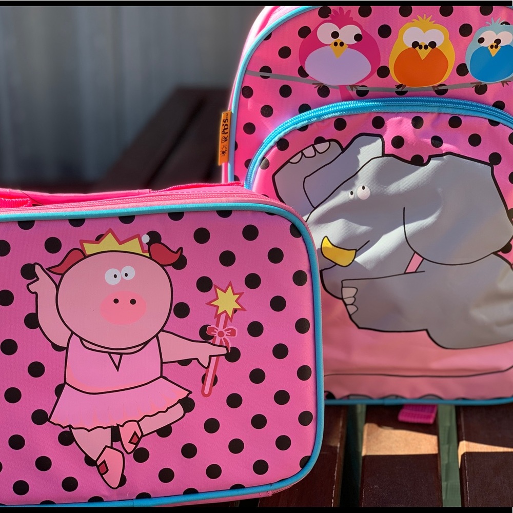 Toddler Infant Backpack + Lunchbox Pink